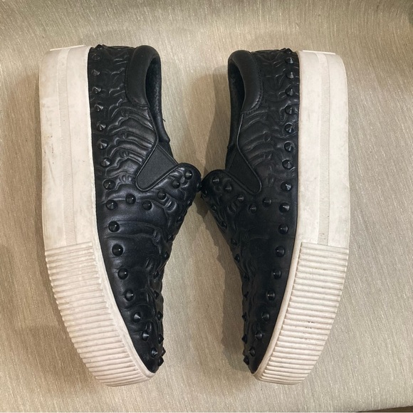 ASH Sz 37 Leather Studded Pointy Toe Slip On Rubber Sole Comfort Shoes Loafers - Picture 10 of 10